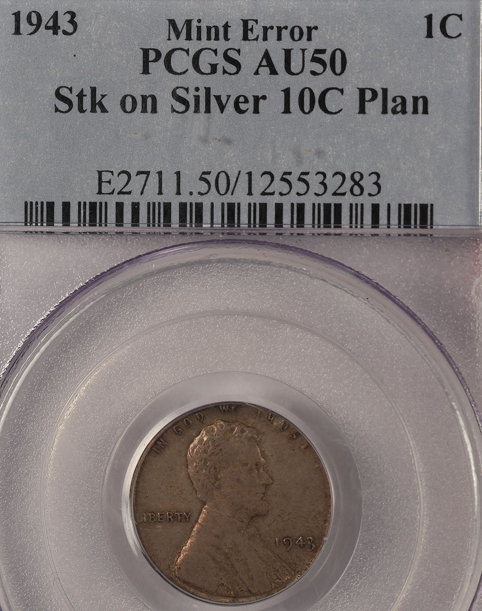 Lincoln 1943 Stk on Silver dime