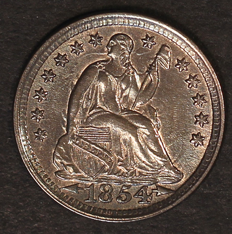 Seated 1854 w/a
