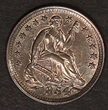 Seated 1854 w/a
