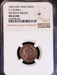 1863 Token F-112/396a Wilson's Medal