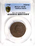 Colonials 1787  New Jersey Copper