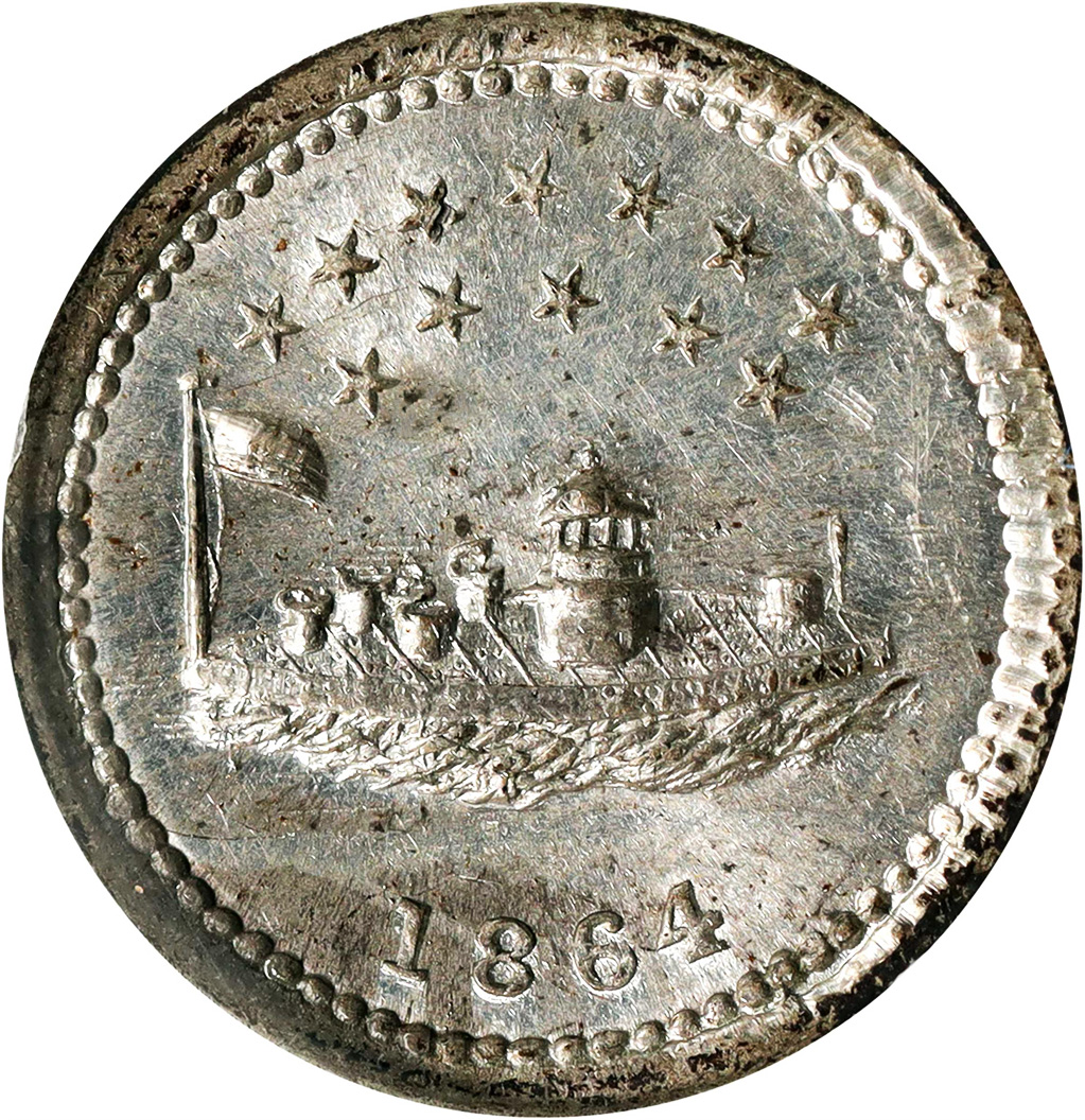 1864 Token F-241/336e Monitor Patriotic NGC 63