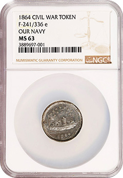 1864 Token F-241/336e Monitor Patriotic NGC 63