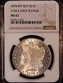 Morgan 1878 8TF Stick Feather $1 VAM-8