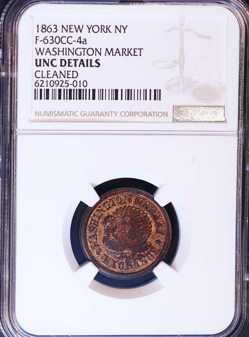 1863 Token NEW YORK NY F-630CC-4a WASHINGTON MARKET