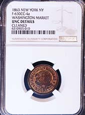 1863 Token NEW YORK NY F-630CC-4a WASHINGTON MARKET