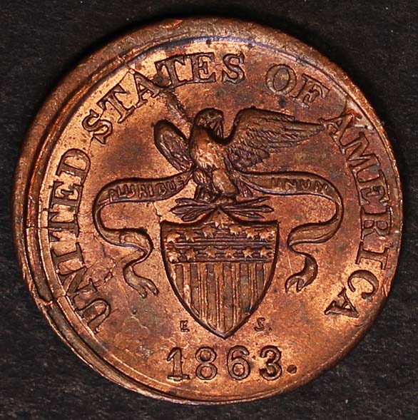 1863 CIVIL WAR TOKEN F-196/355 a UNITED STATES OF AMERICA