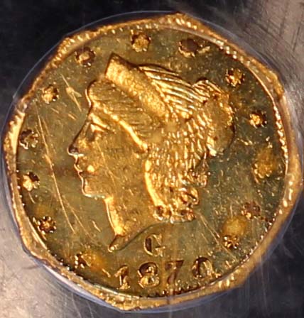 1870 .25 BG-761 Plate Coin